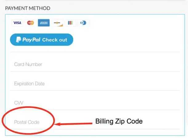 What Is Billing Zip Code Credit Card Address Zip Code