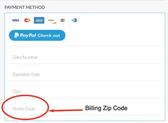 What is Billing Zip Code & Credit Card Address Zip Code
